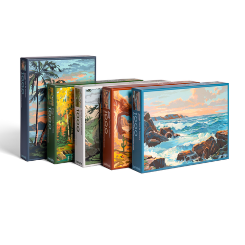 Vintage Paint by Numbers Set - 5 Puzzles
